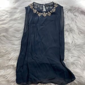 Zara knitted flower collared shirt